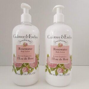 ~Crabtree & Evelyn Rosewater Body Lotion Set 16.9 oz ea